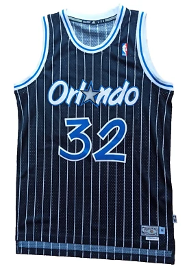 Maillot Adidas Shaquille O'Neal Orlando Magic HWC Swingman noir à rayures M - Photo 1/4
