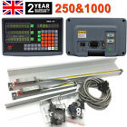 DRO 2 Axis Digital Readout 250mm+1000mm Linear Scale Kit for CNC Mill Lathe,UK