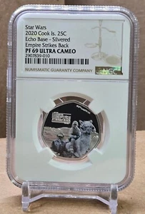 Cook Is 25c Star Wars 40th Ann ESB 2020 - base de eco - NGC PF69 UC - MONEDA - Imagen 1 de 6