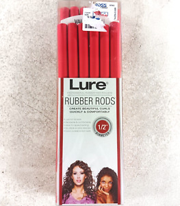 Lure Rubber Rods Hair Curlers 1/2" Inch Diameter Red Short Medium