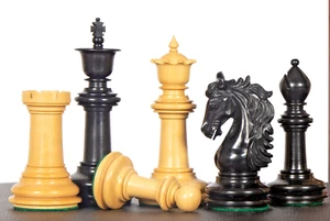 4,5" Luxus Staunton Schachfiguren Set in Ebenholz Holz - HENGST dreifach gewichtet - Bild 1 von 13