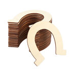 24PCS Horseshoe Natural Chip Shape Wooden Hanging Tags Scrapbooking Wood Pieces