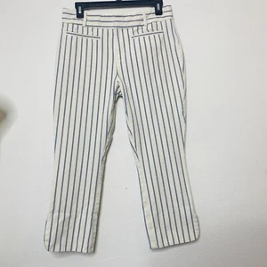 Anthropology The Essential Slim Pants Sz 6 Ankle Striped Trouser Stretch Casual - Picture 1 of 13