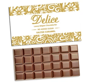 Delice No added Sugar Chocolate Bar -Sugar Free- Mint, Orange, White, Pistachio - Picture 1 of 18
