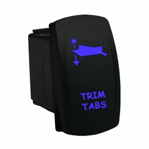 TRIM TABS 6M50BM Rocker Switch 12V LED blue MOMENTARY marine boat waterproof ... - Bild 1 von 1