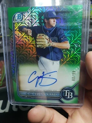 Cooper Kinney 2022 Bowman Chrome  Green Mojo Refractor Auto /99 Tampa Bay Rays - Image 1 of 2