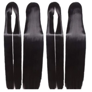 60" 150cm Extra Long Straight Cosplay Costume Party Wig Black - Picture 1 of 3