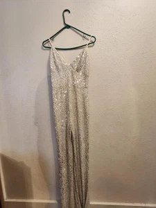Lulus tuta donna piccola paillettes festa sera ballo spaghetti spalline abito - Foto 1 di 9