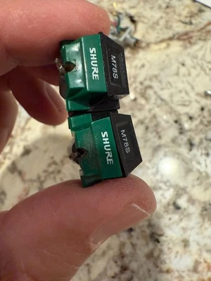 Dos pares de agujas giratorias Shure M78S Phono Cartridg y Stylus 78 RPM Shellac DJ Foto 1 de 4