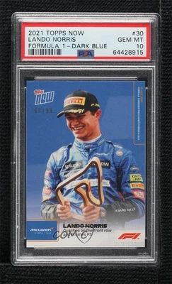 2021 Topps Now F1 Blue /99 Lando Norris #030 PSA 10 GEM MT - Image 1 of 2