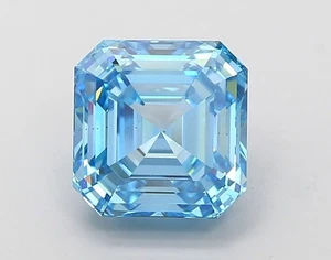 Asscher 3.08 Carat Fancy Vivid  Blue VS2 IGI loose lab grown diamond - Picture 1 of 3
