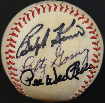 Zurdo Gomez Burleigh Grimes Judy Johnson Pee Wee Reese Firmado Béisbol Certificado de Autenticidad! Foto 1 de 4