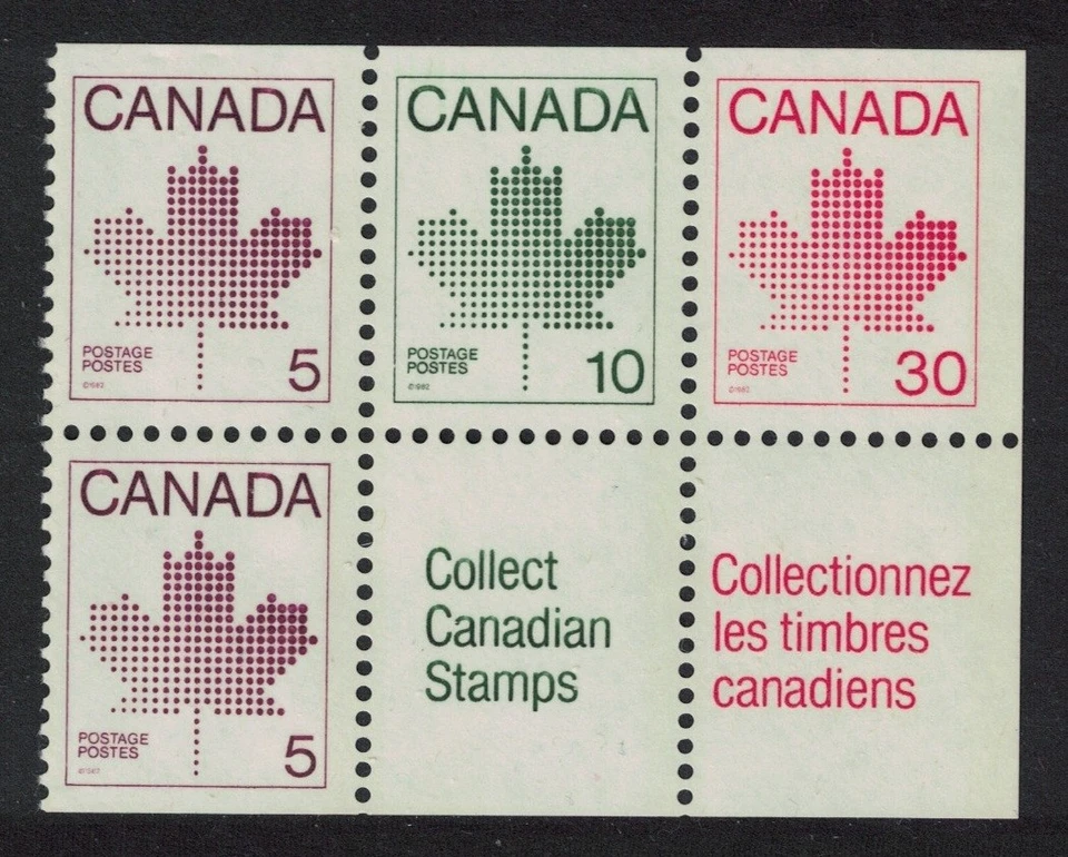 Maple Leaf Emblem Booklet Pane T1 Canada 1981 MNH SG#1033a - image 1 of 1