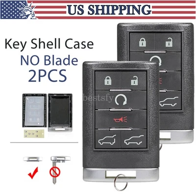 2 para 2007 2008 2009 2010 2011 2012 2013 2014 Cadillac Escalade Key Shell Case Foto 1 de 4