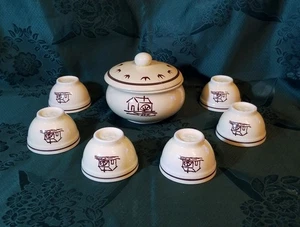 MULINO BIANCO BARILLA I COCCI COLLEZIONE RONDINI '82-'84 6 TAZZINE E ZUCCHERIERA - Foto 1 di 12