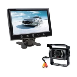 KIT MONITOR LCD 10" AV1 AV2 TELECAMERA 18 LED INFRAROSSI RETROMARCIA AUTO CAVO - Foto 1 di 4