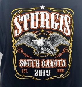 Sturgis T Shirt Nera Uomo XL 2019 South Dakota Moto Rally - Foto 1 di 4