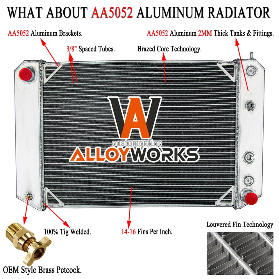 For 1991-2002 1992 1993 Chevy GMC C6500 C7000 Kodiak Topkick 6.6L Radiator 4 Row - Image 1 of 4