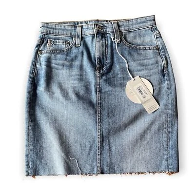 AG-ED Adriano Goldschmied The Erin Denim Falda Lápiz Dobladillo Crudo Azul Talla 25 NUEVO Foto 1 de 4