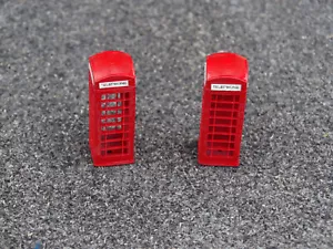 1:76 scale OO gauge hand painted Telephone Box x 2 (Set No 9) - Picture 1 of 2