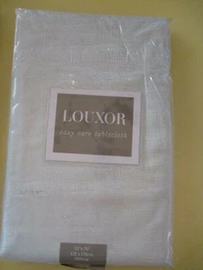 NUEVO MANTEL LOUXOR BLANCO/PLATEADO OBLONGO 52X70 POLIÉSTER FÁCIL CUIDADO - Imagen 1 de 9