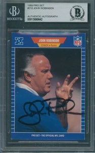 1989 Pro Set #210 John Robinson Signed RC Beckett Authentic Autograph BAS - Picture 1 of 2