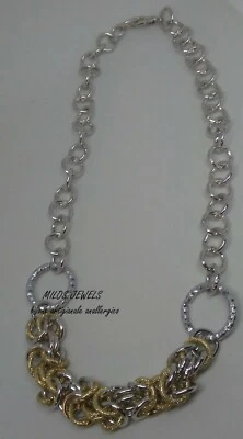 collana donna in alluminio color argento ed oro - Immagine 1 di 2
