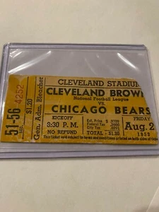RARE VINTAGE 1952 NFL FOOTBALL CLEVELAND BROWNS TICKET STUB VS CHICAGO BEARS ALT - Bild 1 von 2