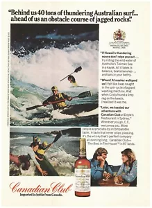 ANUNCIO IMPRESO DE COLECCIÓN 1974 Canadian Club Whiskey - Pareja Kayak - Imagen 1 de 1