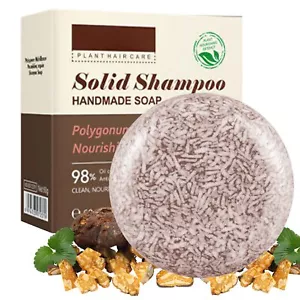 Hotiary Shouwu Organic Blackening Shampoo Bar for Reverse Gray Hair Polygonum... - Picture 1 of 9