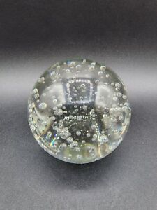 Clear glass orb paper weight 3” Round