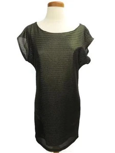 Addison Dress Size XS Sheath Gold Metalic Lined Herringbone New - Picture 1 of 4