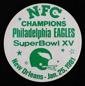 1981 Philadelphia Eagles Super Bowl XV 6" Pinback Button - Picture 1 of 1