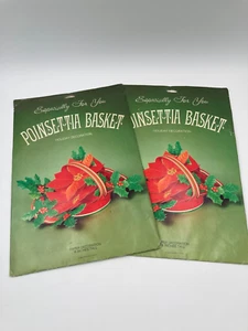 American Greeting Vintage Paper Poinsetta Centerpiece New in Pkg Set of Two - Picture 1 of 4