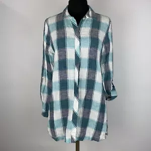 Camicia tunica Barbour estiva tartan donna USA 4 quadri Lorne nascosta con bottoni JU - Foto 1 di 10