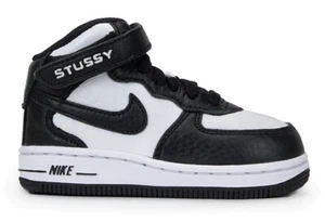 Nike x Stussy Air Force 1 Mid (TD) Negro/Blanco Talla 10C DN4160-002 TOTALMENTE NUEVO - Imagen 1 de 1