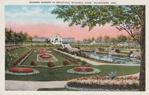 Vintage Postkarte versunkener Garten im schönen Mitchell Park Milwaukee WI - Bild 1 von 2