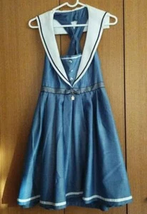 Secrethoney Denim Blue Sailor Collar Sleeveless Dress - Picture 1 of 12