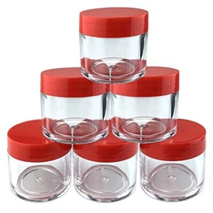 6 piezas 30G/30ML muestra cosmética redonda frascos contenedor tapas rojas libre de BPA - Imagen 1 de 4
