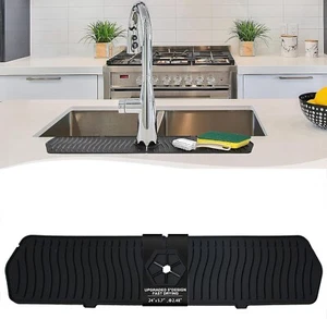 Sink Splash Guard, 24" x 5.6'' Upgrade Silicone Faucet Water Catcher Mat (NEW) - Picture 1 of 7