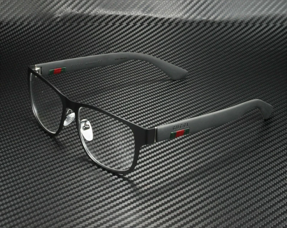 GUCCI GG0013O 001 Rectangular Square Black Demo Lens 55 mm Men's Eyeglasses - Image 1 of 4
