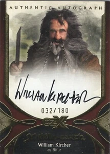 Middle Earth CZX: WK-B William Kircher as Bifur Autograph Card #032/180 - Foto 1 di 1