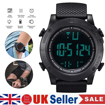 Large LED Face Digital Waterproof Wrist Military Electronic Watch Sport Watch - Image 1 of 4