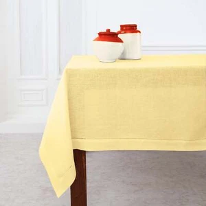 Solino Home 100% Pure Linen Tablecloth Fall Dining Solid Classic Hemstitch New - Picture 1 of 168