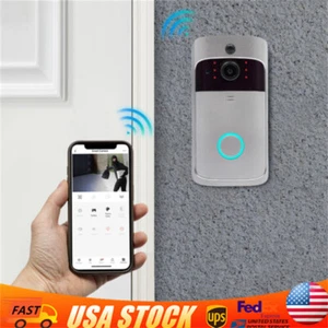 Smart WiFi Video Doorbell Infrared Night Visual Doorbell Auto Sensor Security - Picture 1 of 18
