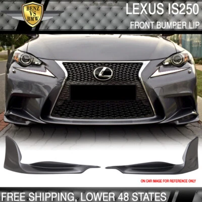 Fits 14-16 IS 2PCS Front Bumper Lip Splitters Painted #1H9 Mercury Gray Mica - Imagem 1 de 4