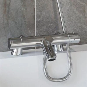 Luxury Bathroom Bath Filler Shower Mixer Tap Valve Only Thermostatic Chrome - Picture 1 of 7