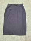 Vintage Geiger Skirt Womens 40 Blue Pure Wool Lined Pleated Accent Austria Made