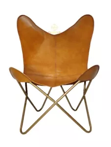 Mariposa Chair-Indian Hecho a Mano Cuero Silla de Oficina – Cómodo PL2-1.229 - Imagen 1 de 6