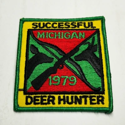Vintage 1979 Michigan Successful Deer Hunter Patch Bow Rifle Doe Buck - Image 1 of 2